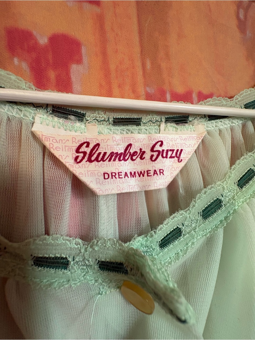 Vintage 1960s/70s Slumber Suzy Dreamwear Mint Green Sheer Peignoir Robe - Picture 2 of 6